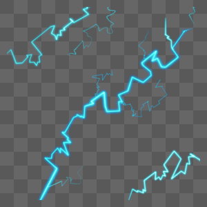 闪电蓝色闪电特效高清图片