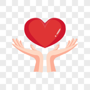 驾驶解放双手卡通双手捧爱心素材