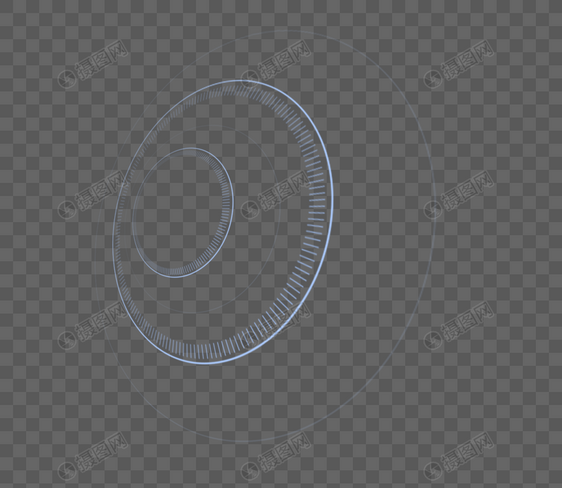 蓝色光圈效果元素图片