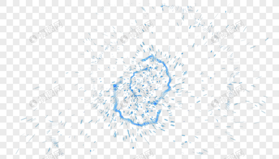 蓝色放射星点光效效果图片