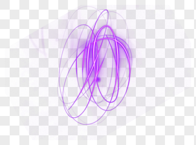 紫色曲线圆环效果元素图片