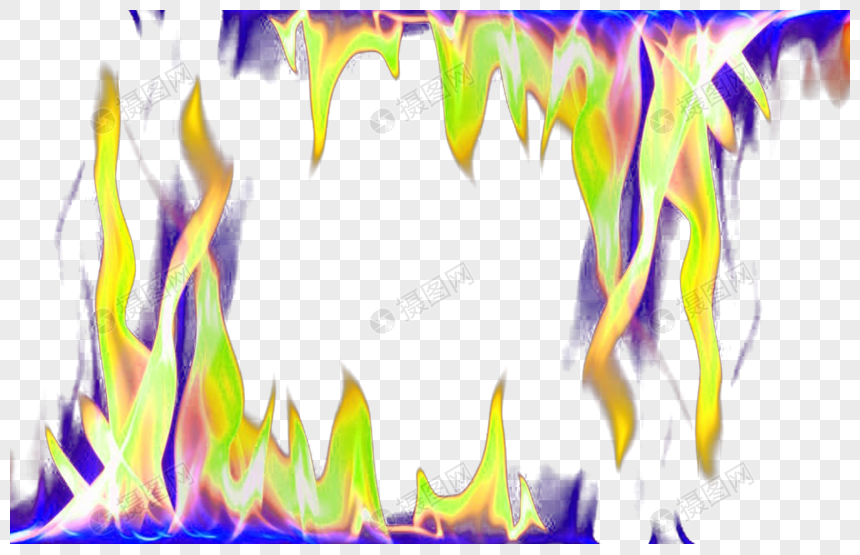 彩色火焰燃烧效果元素图片