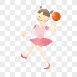 卡通女孩打篮球图片
