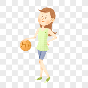 卡通女生打篮球图片