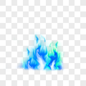 青色火焰燃烧光效图片