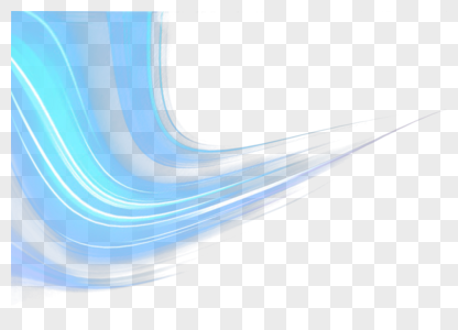 青色曲线渐变光效元素高清图片
