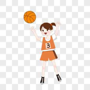 卡通篮球人物女孩图片