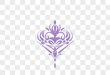 紫色单个古典纹样高清图片