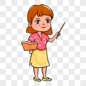 卡通女老师元素