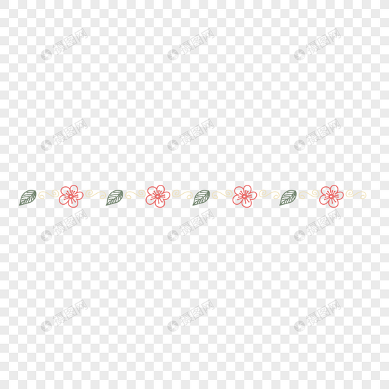 小清新花卉分割线边框矢量图片