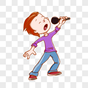 唱歌的男孩图片素材