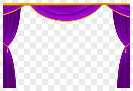 手绘紫色舞台幕布高清图片