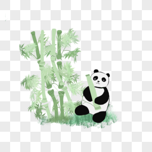 熊猫抱着竹子图片