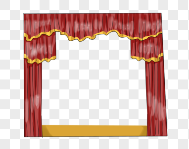 手绘华丽舞台幕布png图片素材