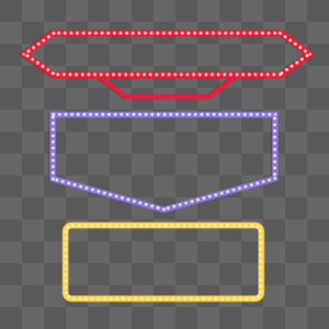 卡通手绘霓虹灯几何边框图片