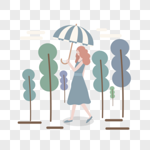 撑伞的女人图片