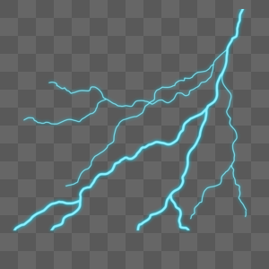 放射闪电分裂闪电蓝色电高清图片