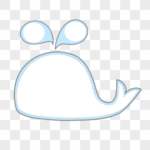 卡通动物鲸鱼剪影边框图片