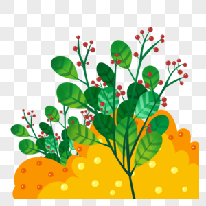 卡通花丛卡通图片