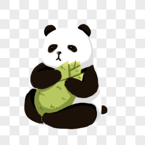 抱着竹笋的熊猫图片