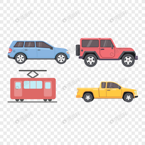 汽车车辆越野车图标免抠矢量插画素材图片