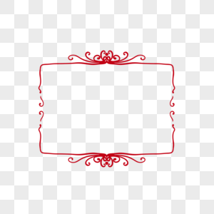 红色花纹装饰边框图片