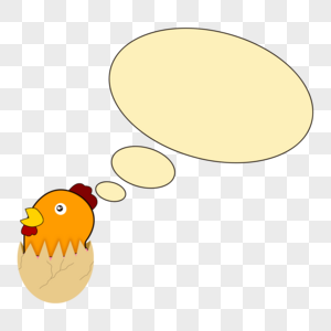 可爱小公鸡对话框手绘标题框图片
