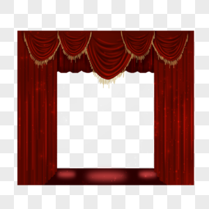 红色华丽舞台幕布高清图片