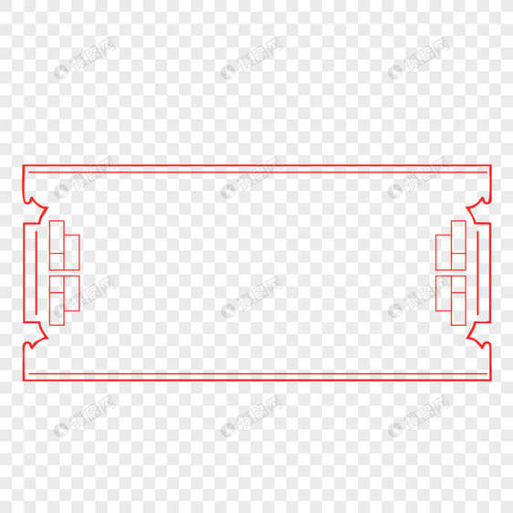 古典红色方形不规则边框图片