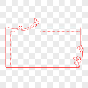 古典红色雕花边框图片