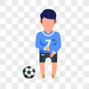 足球运动员图标免抠矢量插画素材图片