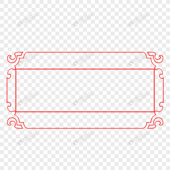 红色雕花装饰边框图片