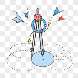 拟人圆规图片素材