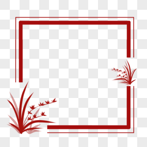 中古风兰花花纹边框图片素材