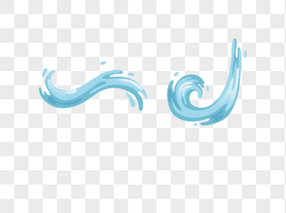 蓝色溅起的水波纹元素图片