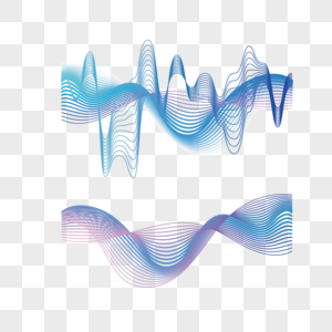 科技感渐变光波声波韵律元素图片