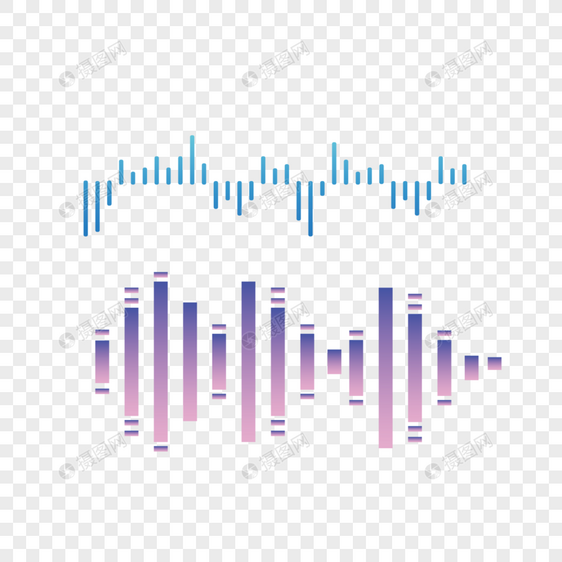 科技感渐变光波声波韵律元素图片