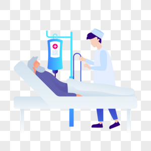 护士照顾病人图标免抠矢量插画素材高清图片