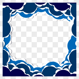 夏季蓝色海浪边框素材