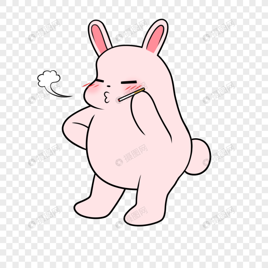 抽烟社会人吐烟圈开心