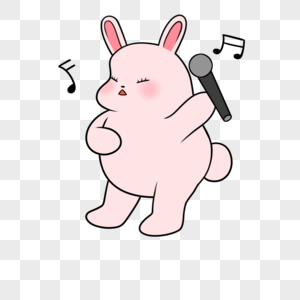 唱k手拿话筒唱歌兔子歌手高清图片