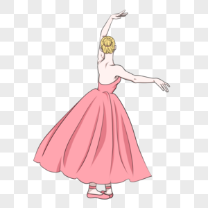 粉红芭蕾舞长裙舞者图片