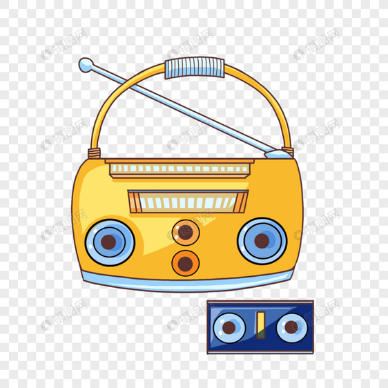 黄色复古收音机图片
