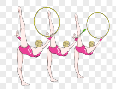 奥运会多人女子体操舞圆环沙锤图片