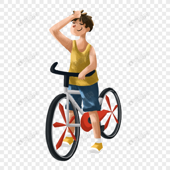 骑自行车的男孩图片