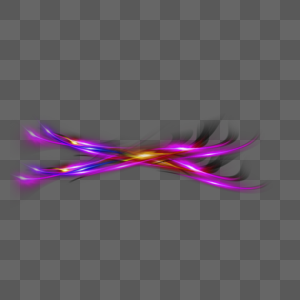 紫色曲线光源效果元素图片