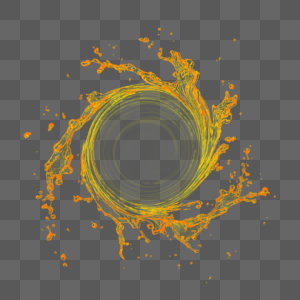 金色旋转水花效果元素图片