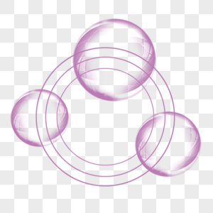 紫色对称光圈效果元素图片
