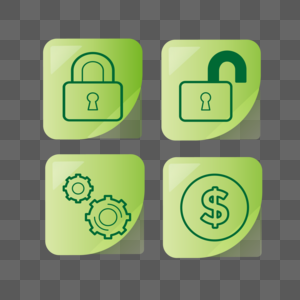 绿色安全图标合集高清图片