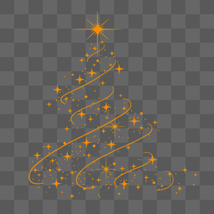 橙色圣诞树光效效果图片